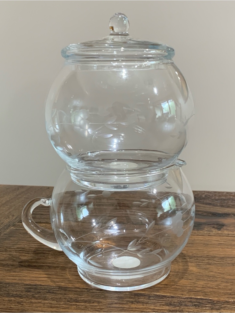 Princess House Heritage Crystal Stackable Creamer & Lidded Sugar Bowl Set #417